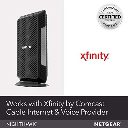 NETGEAR Nighthawk Cable Modem with Voice CM1150V - for Xfinity by Comcast Internet & Voice, Supports Cable Plans Up to 2 Gigabits, 2 Phone Lines, 4 x 1G Ethernet Ports, DOCSIS 3.1