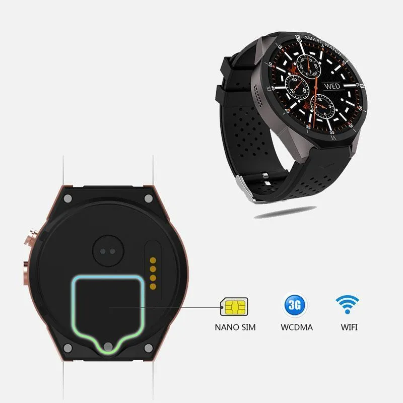 New Luxury Smart Phone Watch 2MP Camera SIM Card Support 3G WIFI GPS Android 7.0 Smartwatch Heart Rate Monitor