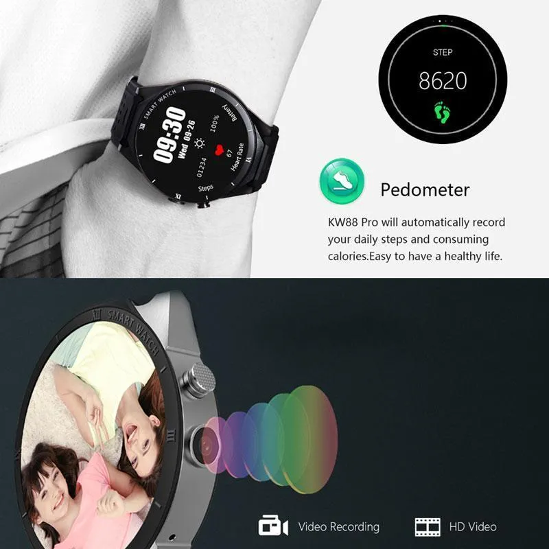 New Luxury Smart Phone Watch 2MP Camera SIM Card Support 3G WIFI GPS Android 7.0 Smartwatch Heart Rate Monitor