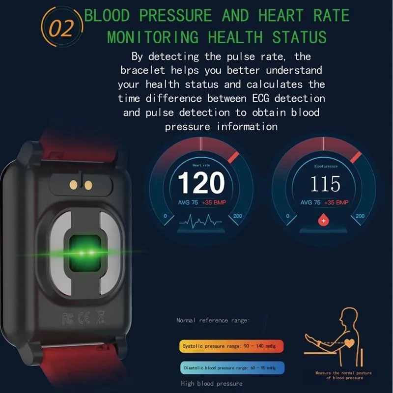 New Waterproof Smart Watch Blood Pressure Measurement Fitness Tracker GPS Smartwatch Bracelet For iPhone Android