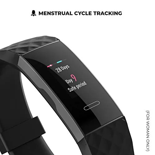 Noise ColorFit 2-Smart Fitness Band with Coloured Display, Activity Tracker Steps Counter, Heart Rate Sensor, Calories Burnt Count, Menstrual Cycle Tracking for Women (Midnight Black)