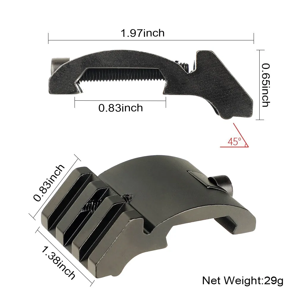 ohhunt Ultra Low Profile Offset Picatinny Rail Mount for Red Dot Magnifier Flashlights