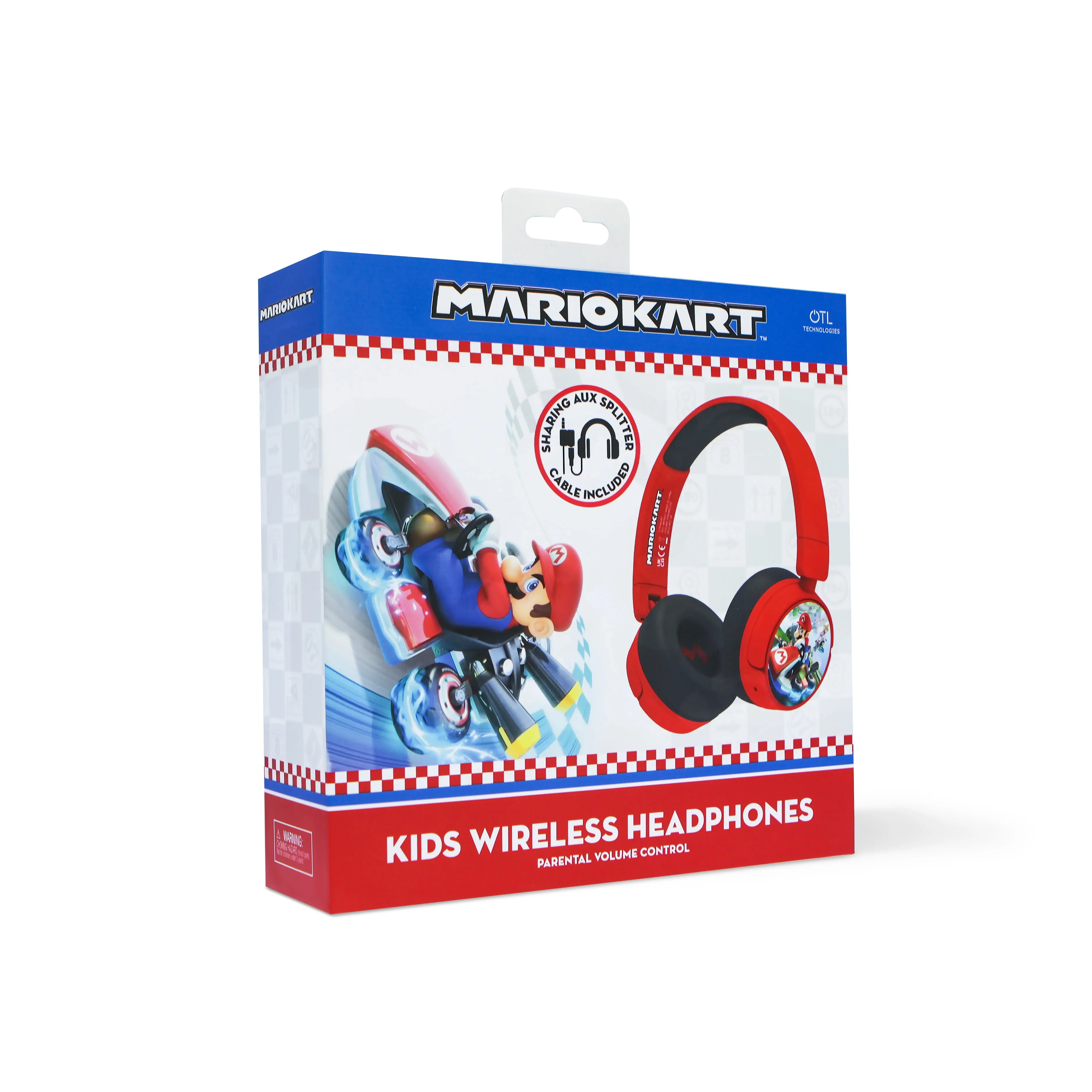 OTL Mario Kart Kids Over-Ear Wireless Headphones - Red | MK0983