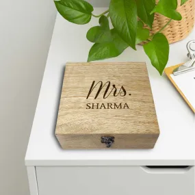 Personalised Jewellery Box Engraved with Name Gifts for Her - MRS