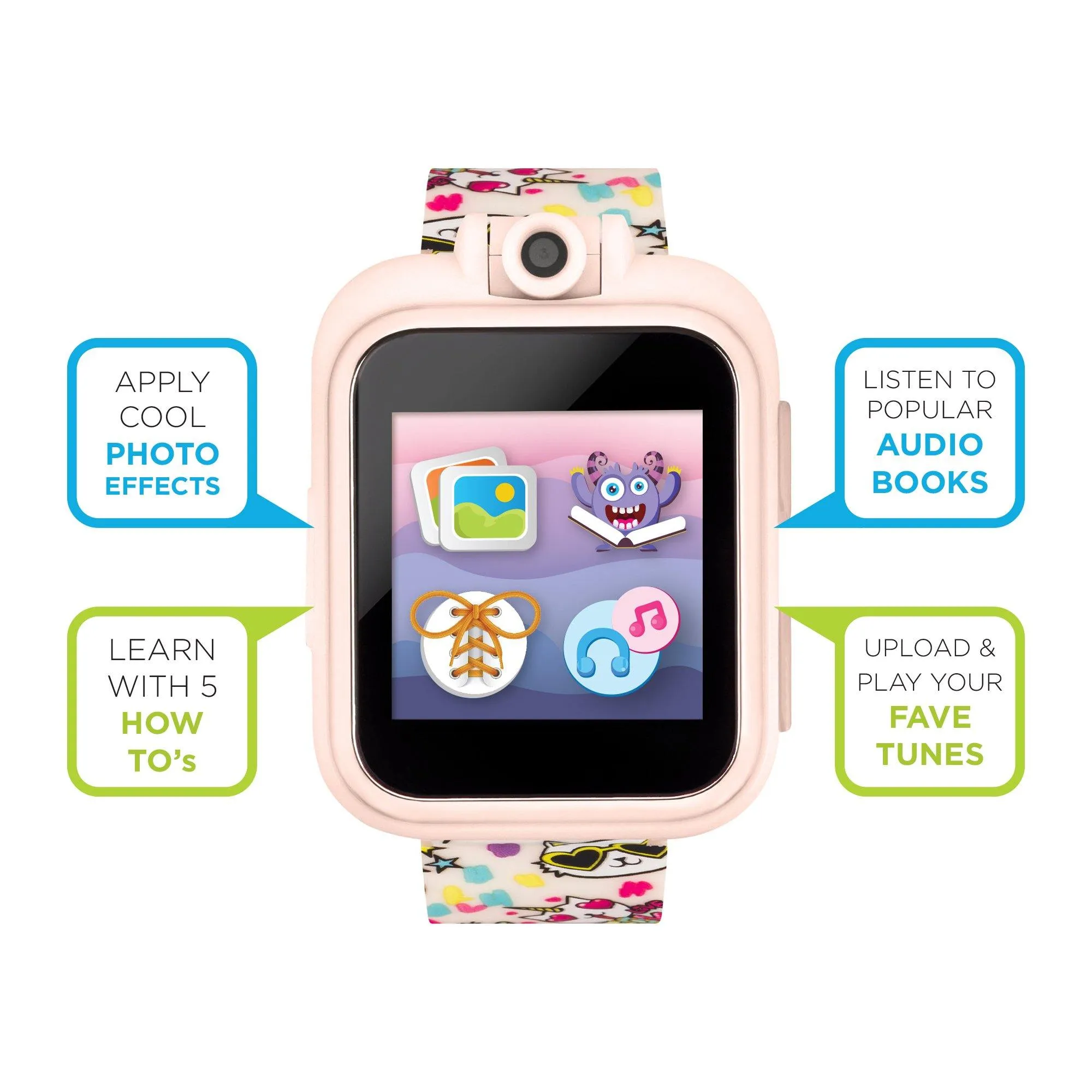 PlayZoom 2 Kids Smartwatch: Blush Cat Print