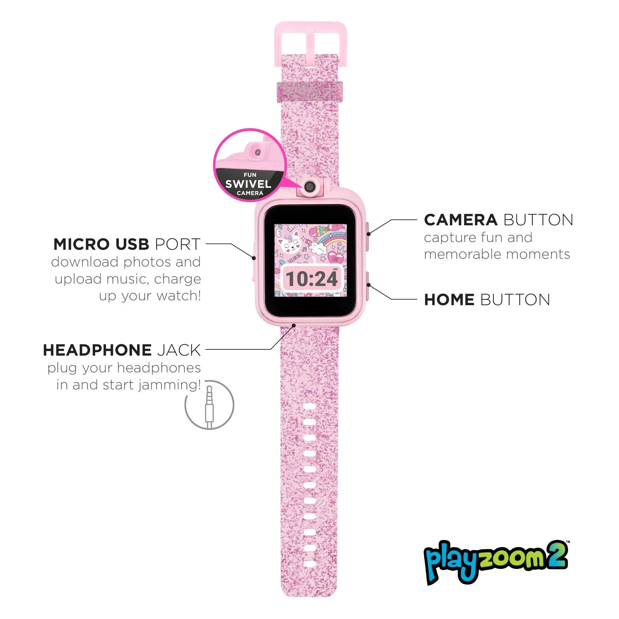 PlayZoom 2 Kids Smartwatch: Fuchsia Glitter