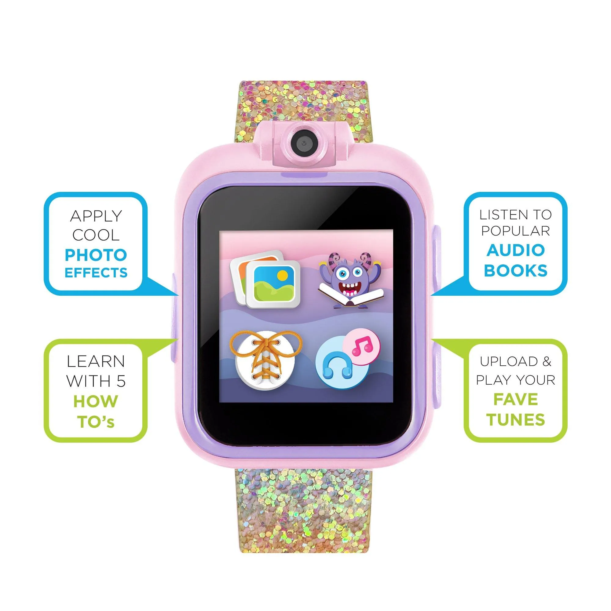 PlayZoom 2 Kids Smartwatch: Textured Rainbow Glitter