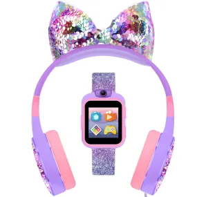 PlayZoom 2 Kids Smartwatch with Headphones: Purple Glitter