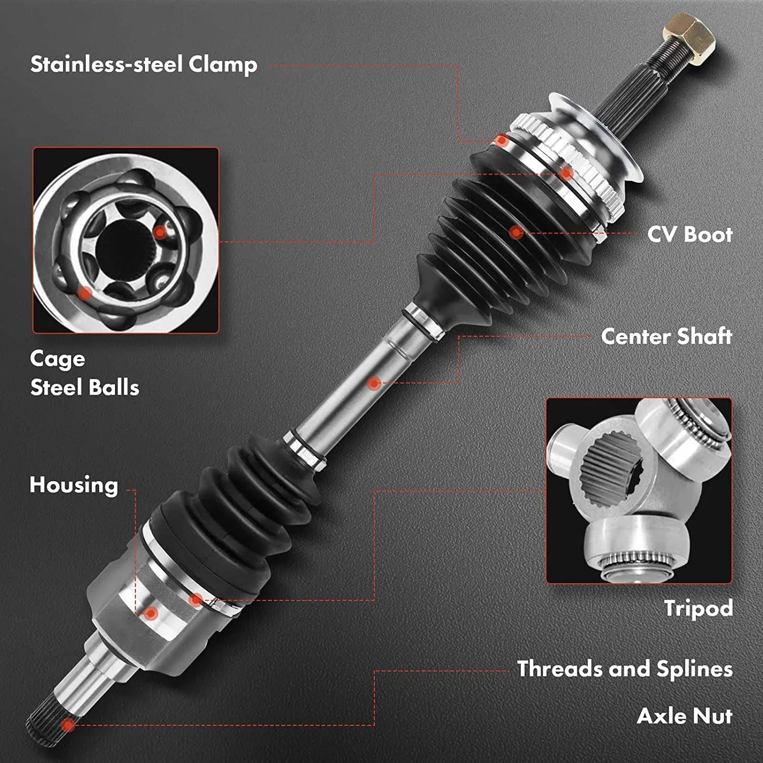 Premium CV Axle Shaft Assembly Compatible