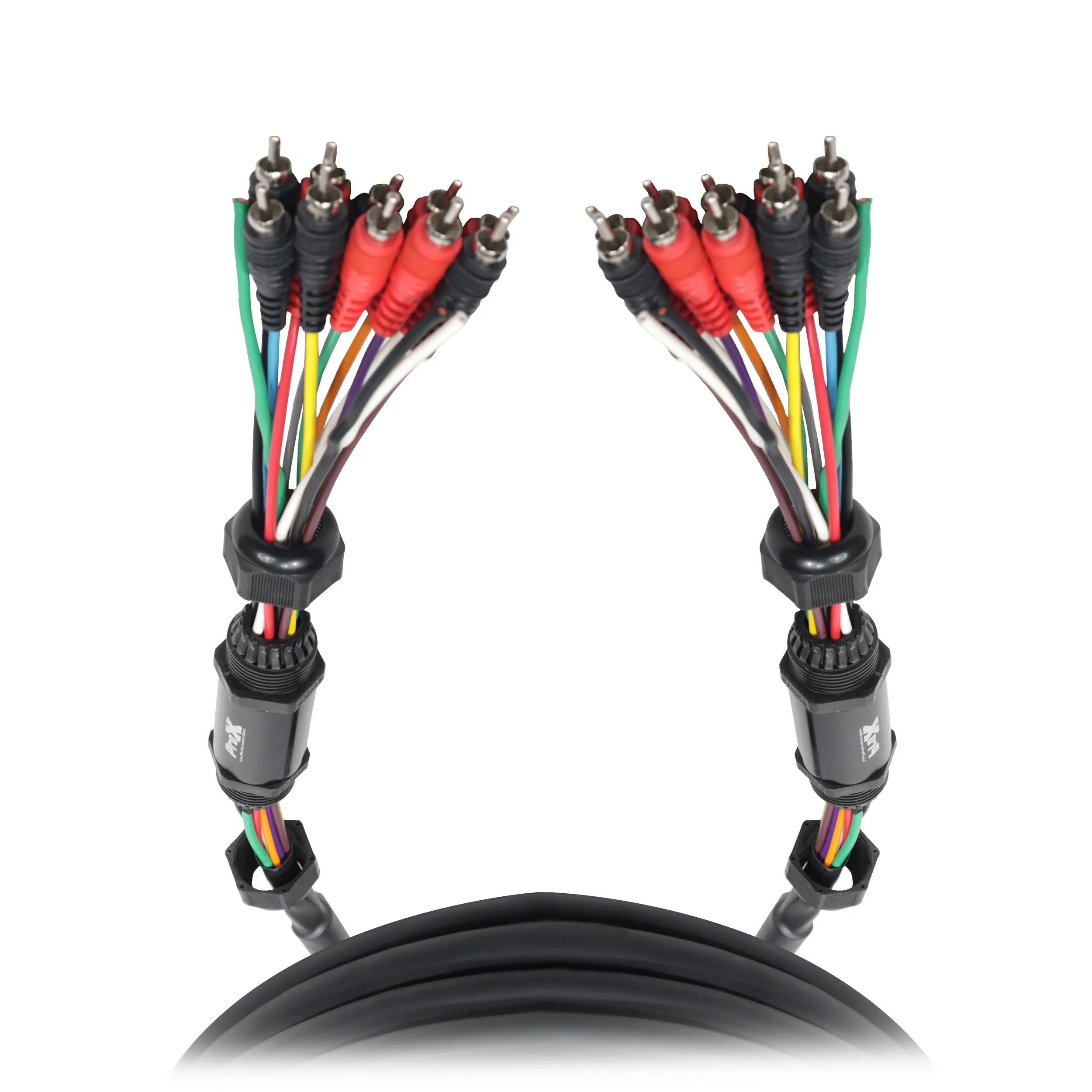 ProX XC-MEDOOZA100 100 ft 10 RCA Channel   3 Power Cable for Marine and Car Audio - Medusa Style Cable