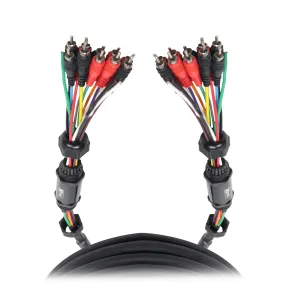 ProX XC-MEDOOZA25 25 ft 10 RCA Channel   3 Power Cable for Marine and Car Audio - Medusa Style Cable