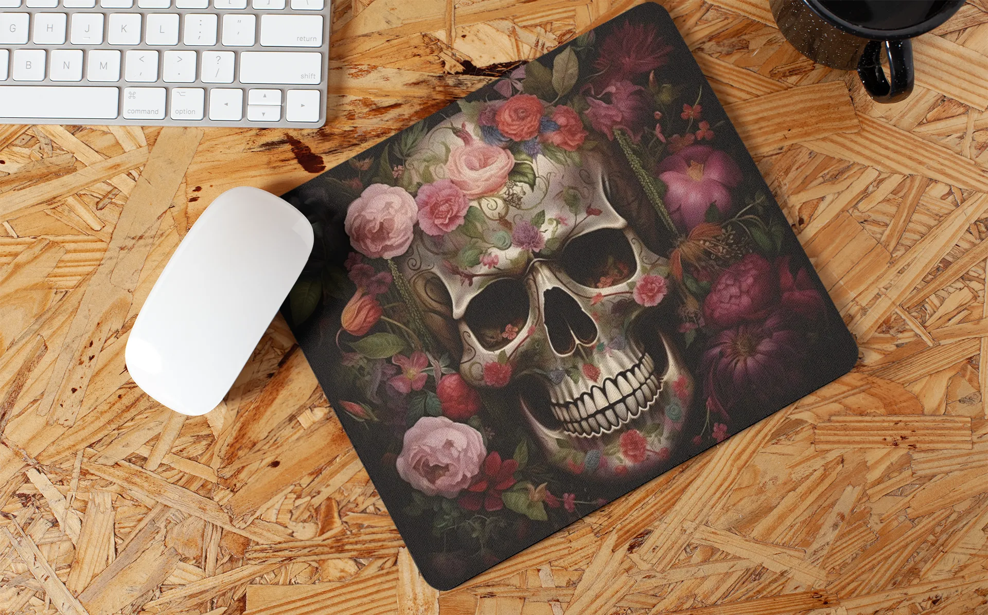 "Floral Skull Art" Mouse Pads