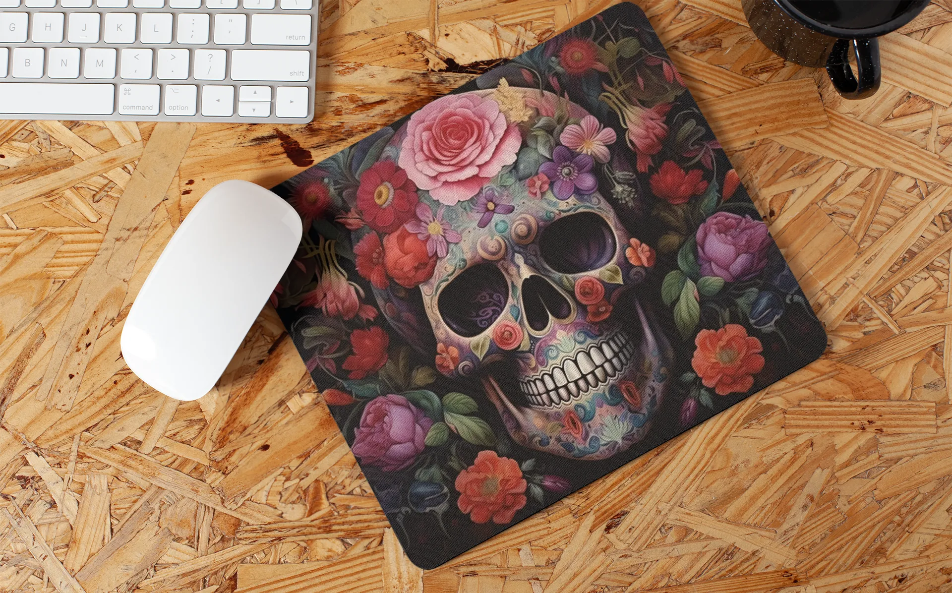 "Floral Skull Art" Mouse Pads