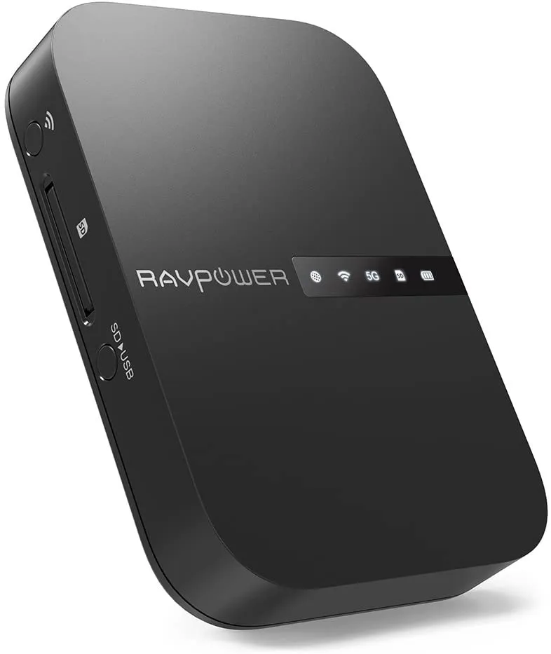 RAVPower FileHub New Version AC750 Wireless Travel Router RP-WD009 - Portable SD Card HDD Backup and Data Transmission Unit, 6700mAh External Battery Pack - Dual Band