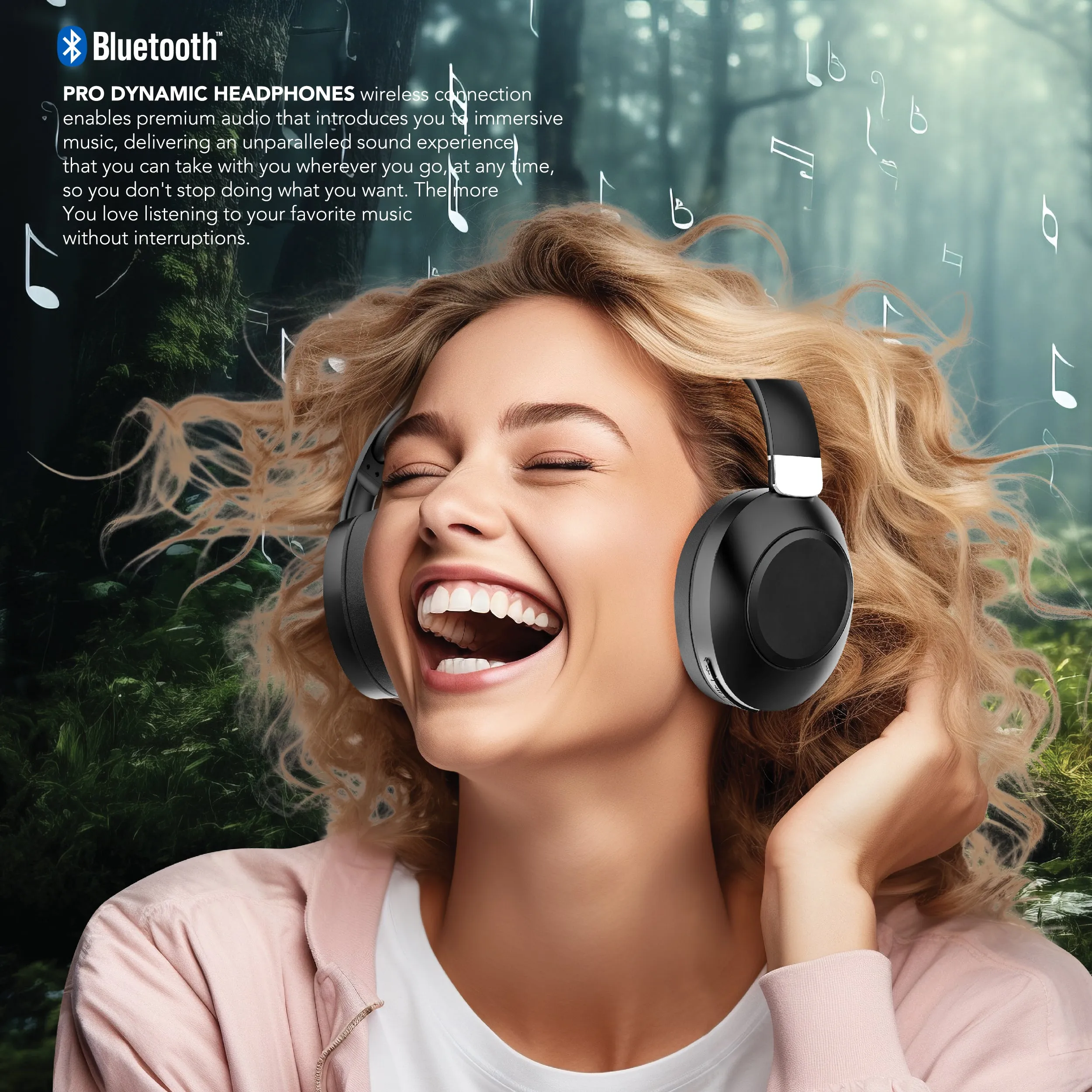 RCA Wave-54 Wireless Over-Ear Bluetooth Headphones, 40H Playtime, Hi-Res Audio