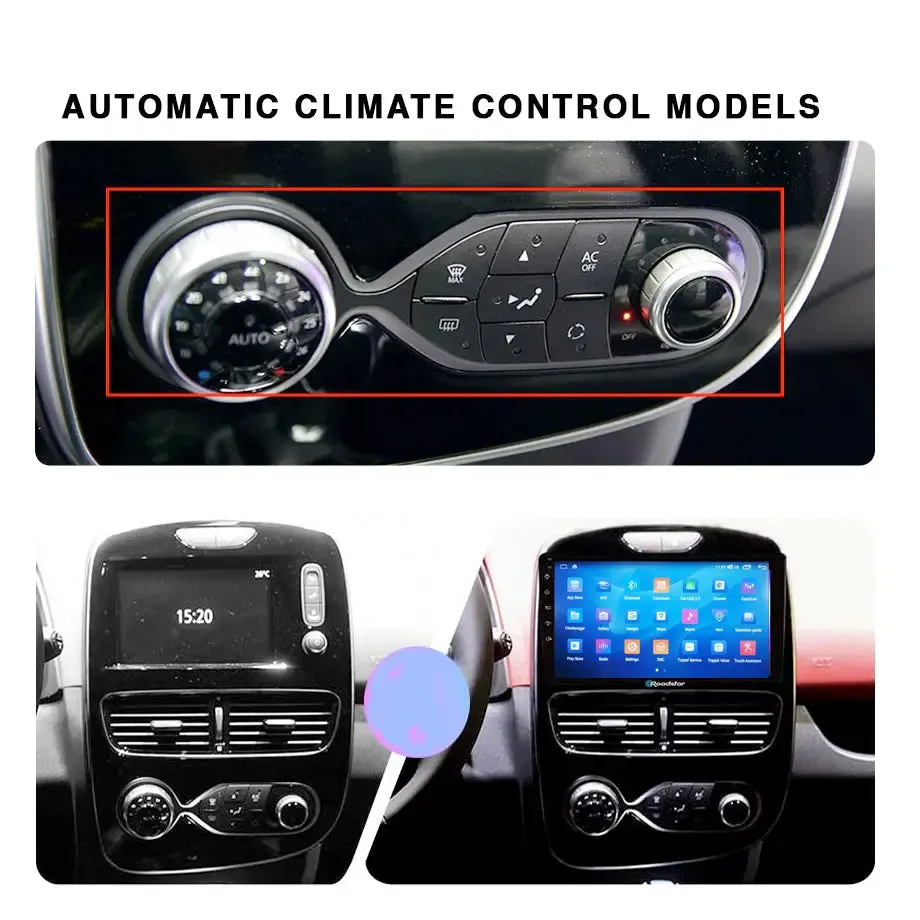 Renault Clio (17-20) A/C - 10.1 Inch Roadstar Android Entertainment & GPS System With Voice Command