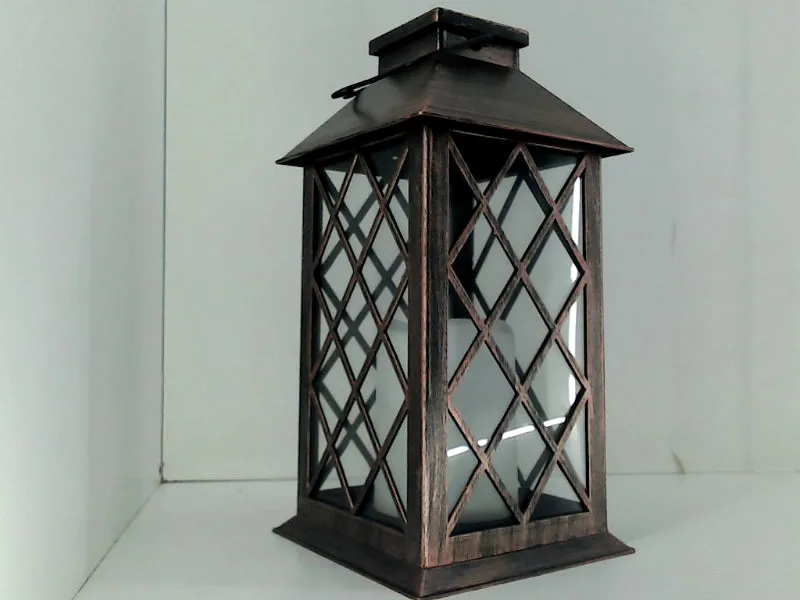 Rustic Solar-Powered Candle Lantern for Home Decor