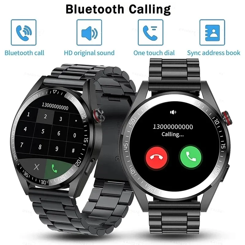 SACOSDING New Smart Watch Mens 8G Memory Local Music Player 454*454 AMOLED Screen Bluetooth Call Sport Man Smartwatch For Huawei