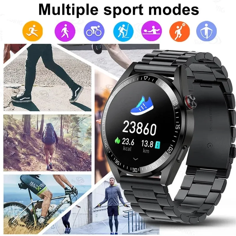 SACOSDING New Smart Watch Mens 8G Memory Local Music Player 454*454 AMOLED Screen Bluetooth Call Sport Man Smartwatch For Huawei