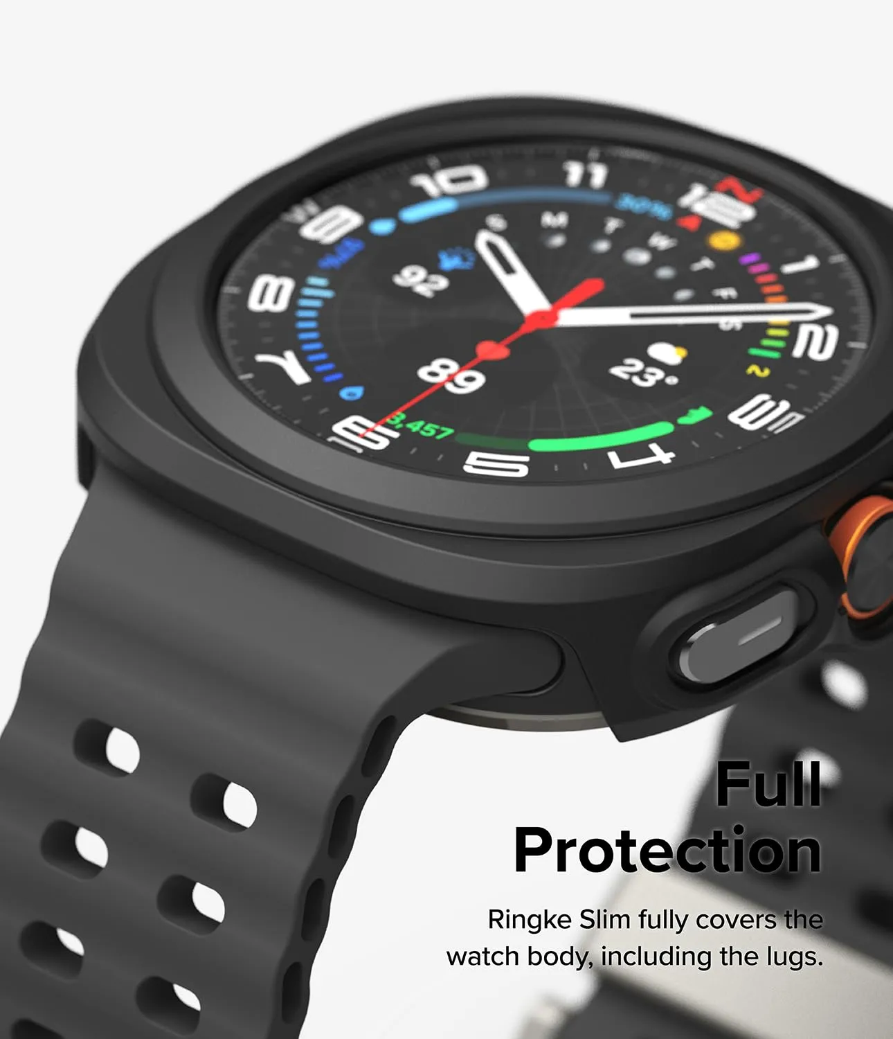 Samsung Galaxy Watch Ultra 47mm Slim Case With  Screen Protector Tempered Glass - Matte Black