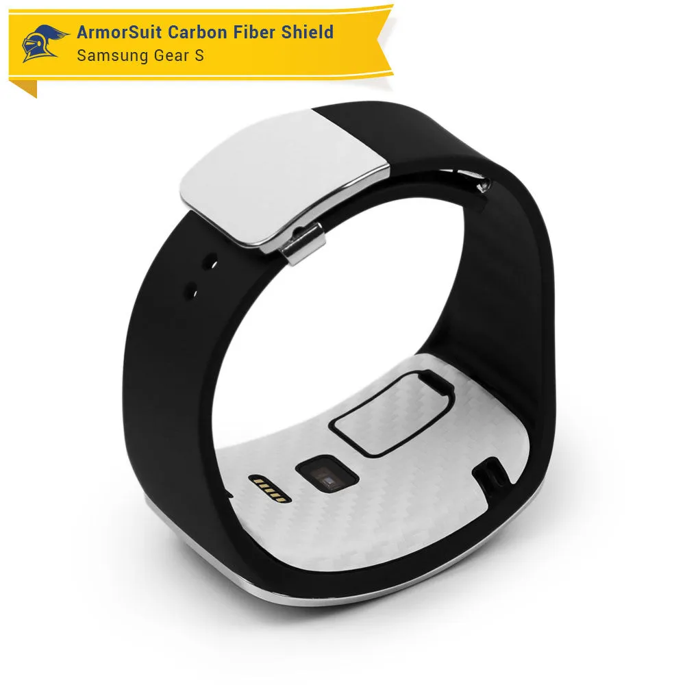 Samsung Gear S Screen Protector   White Carbon Fiber Skin