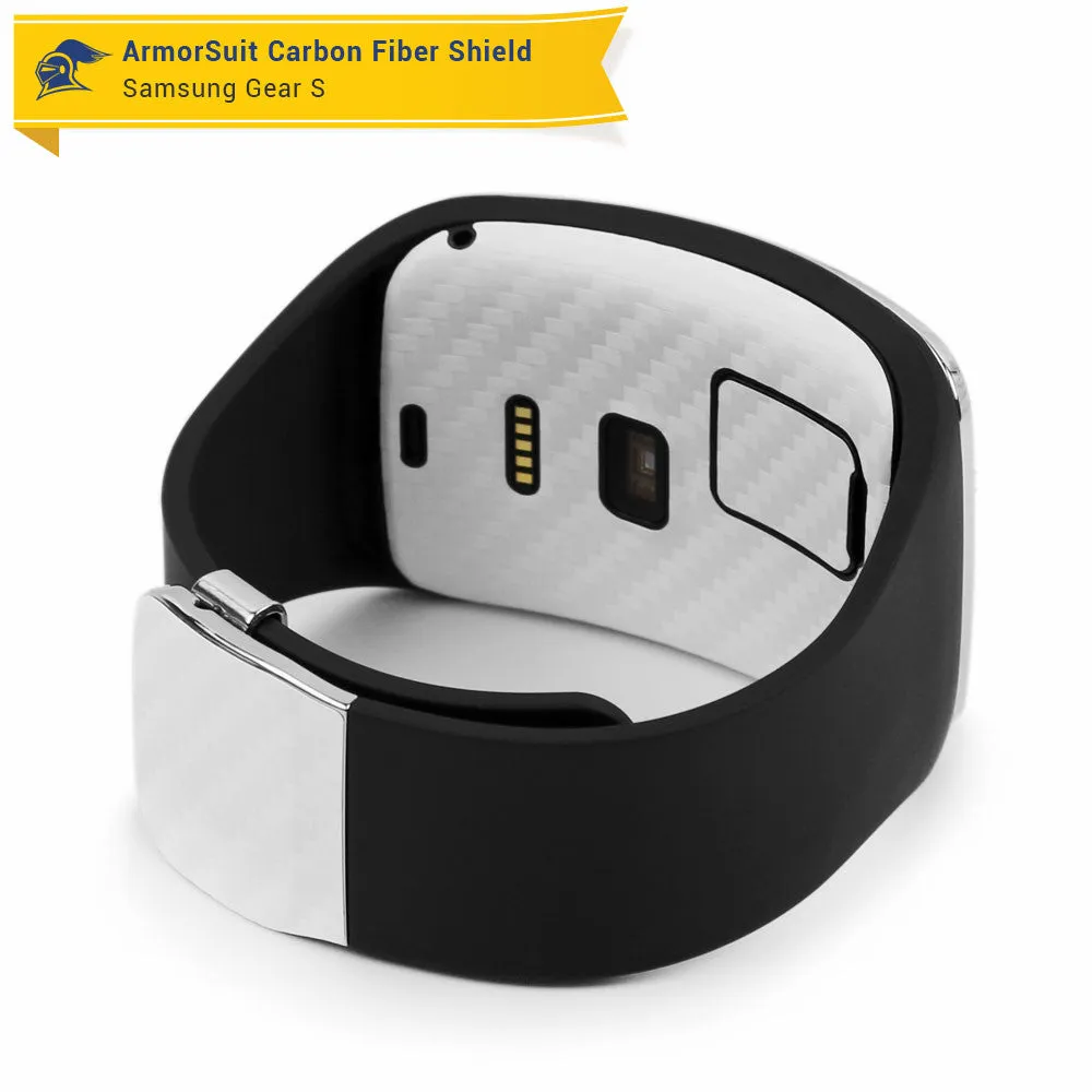 Samsung Gear S Screen Protector   White Carbon Fiber Skin