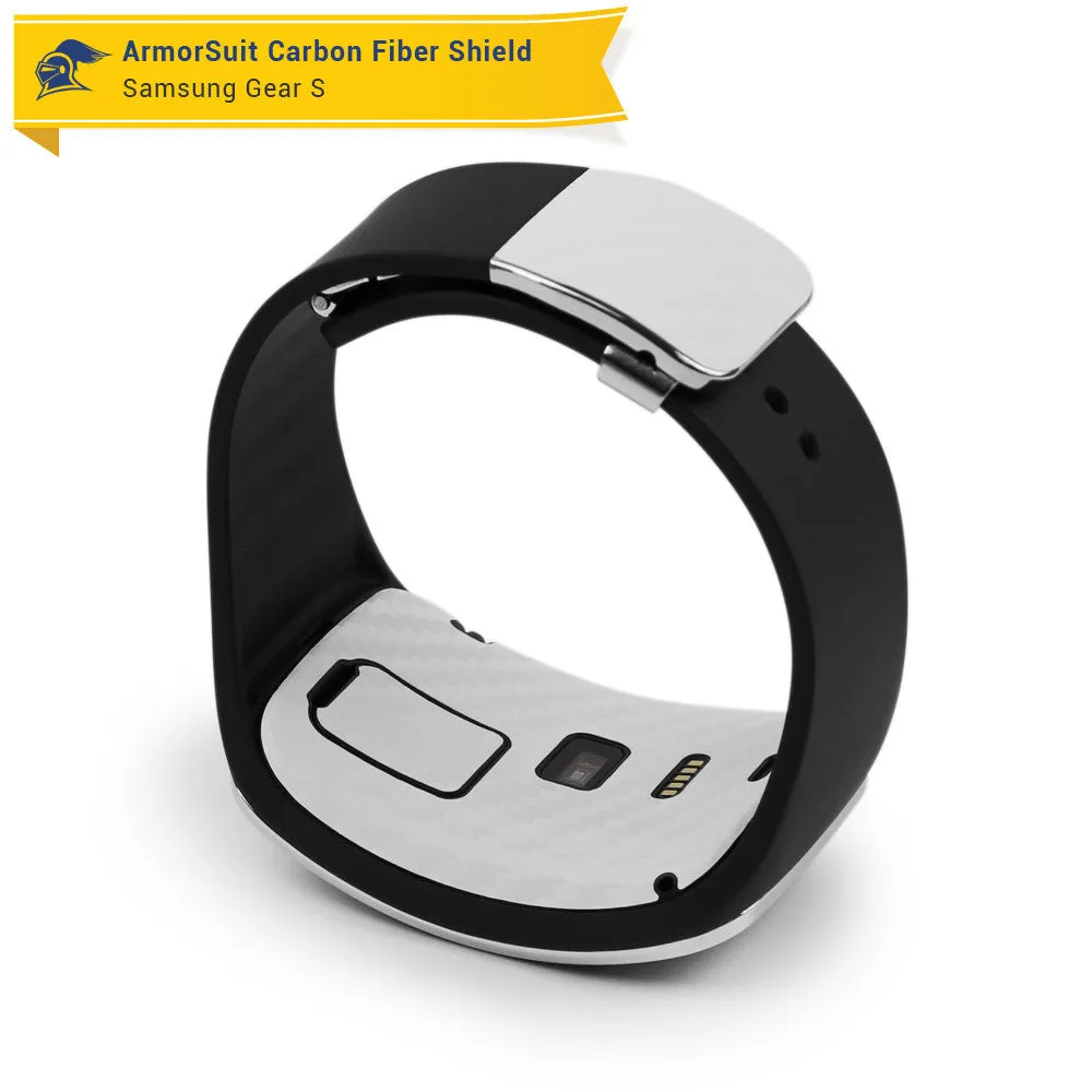 Samsung Gear S Screen Protector   White Carbon Fiber Skin