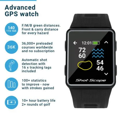 Shot Scope V3 GPS & Performance Tracking Golf Watch