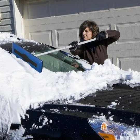 Snow Joe Telescoping Snow Broom with Ice Scraper (Certified Refurbished)