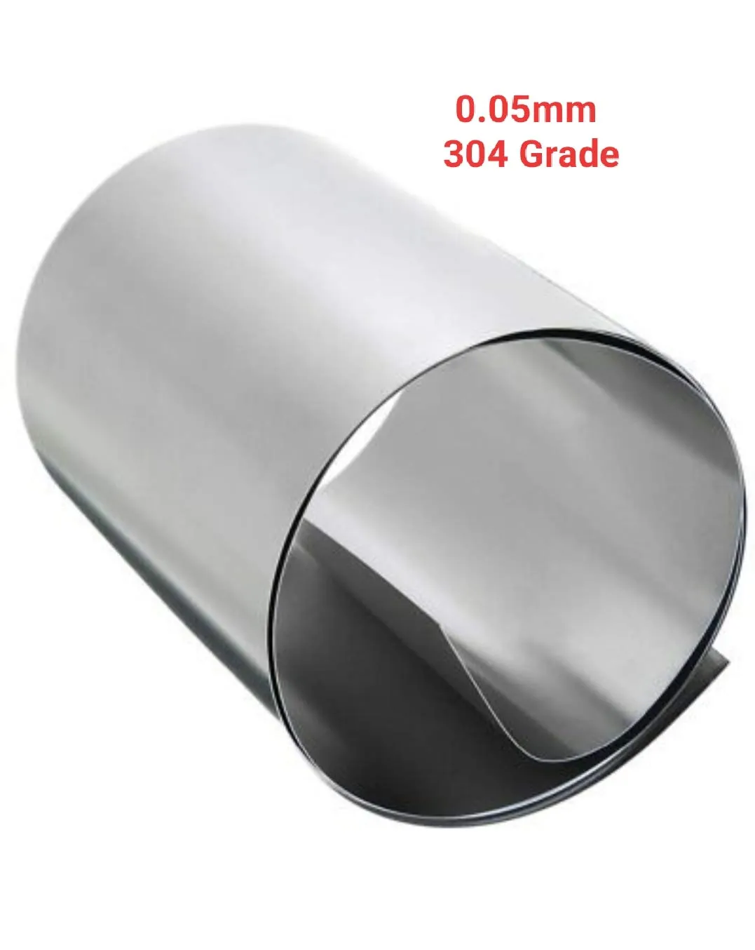 Stainless Steel 304 grade 0.05mm (Thickness)100mm (wide) x1m Foil Sheet (48 Gauge)