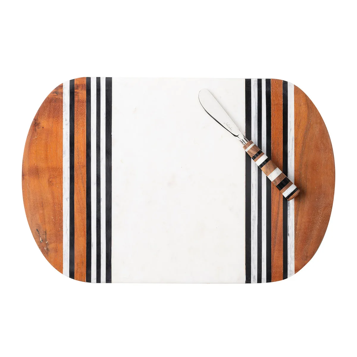 Stonewood Stripe 15" Serving Board with Spreader