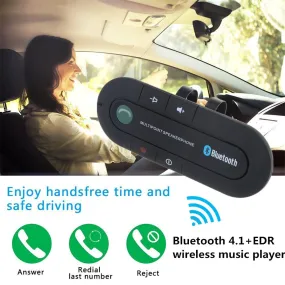 Sun Visor Bluetooth Handsfree Car Kit 4.1 Wireless Audio Receiver Speakerphone MP3 Music Player Multipoint Noise Cancelling