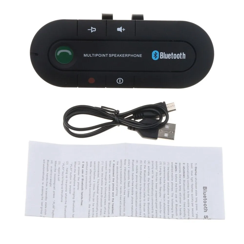 Sun Visor Bluetooth Handsfree Car Kit 4.1 Wireless Audio Receiver Speakerphone MP3 Music Player Multipoint Noise Cancelling