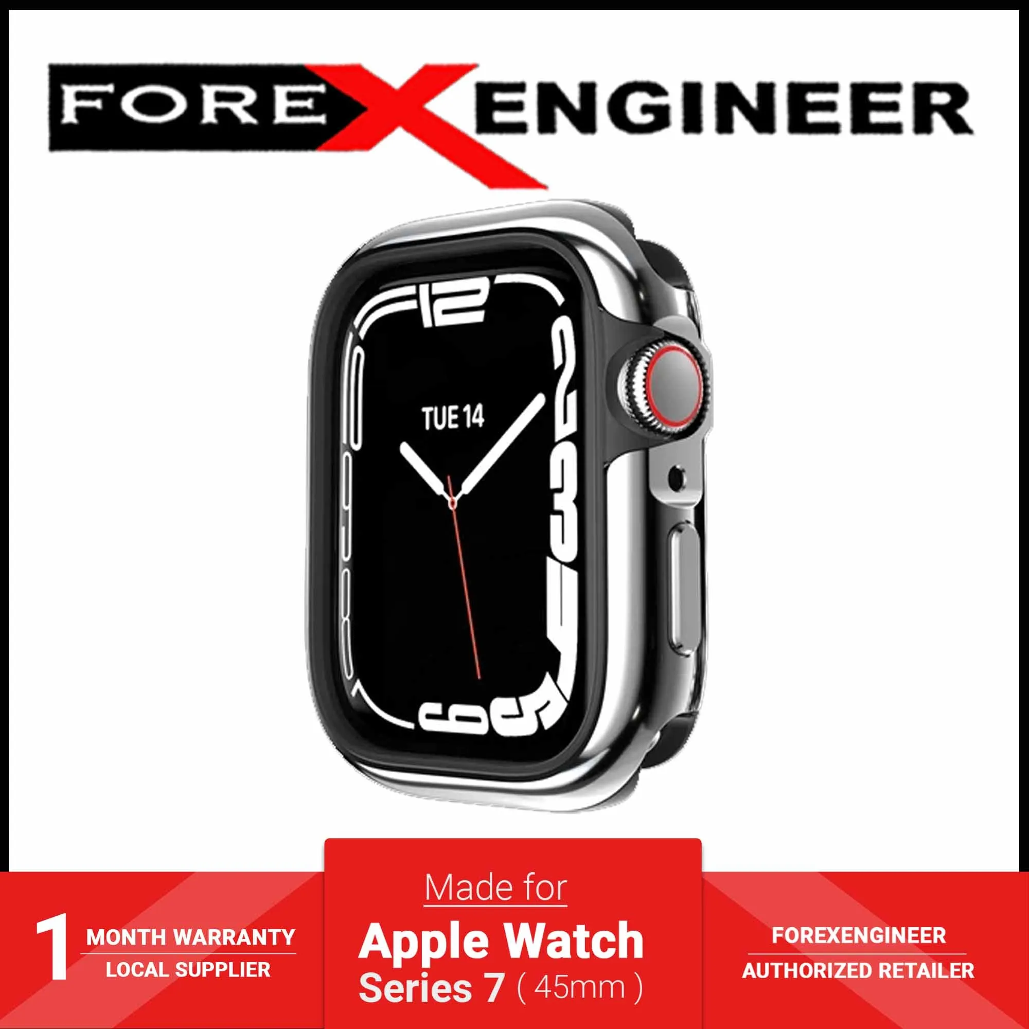 SwitchEasy Odyssey Glossy Edition Case for Apple Watch Series 7 (45mm) - Flash Silver (Barcode: 4895241104831 )