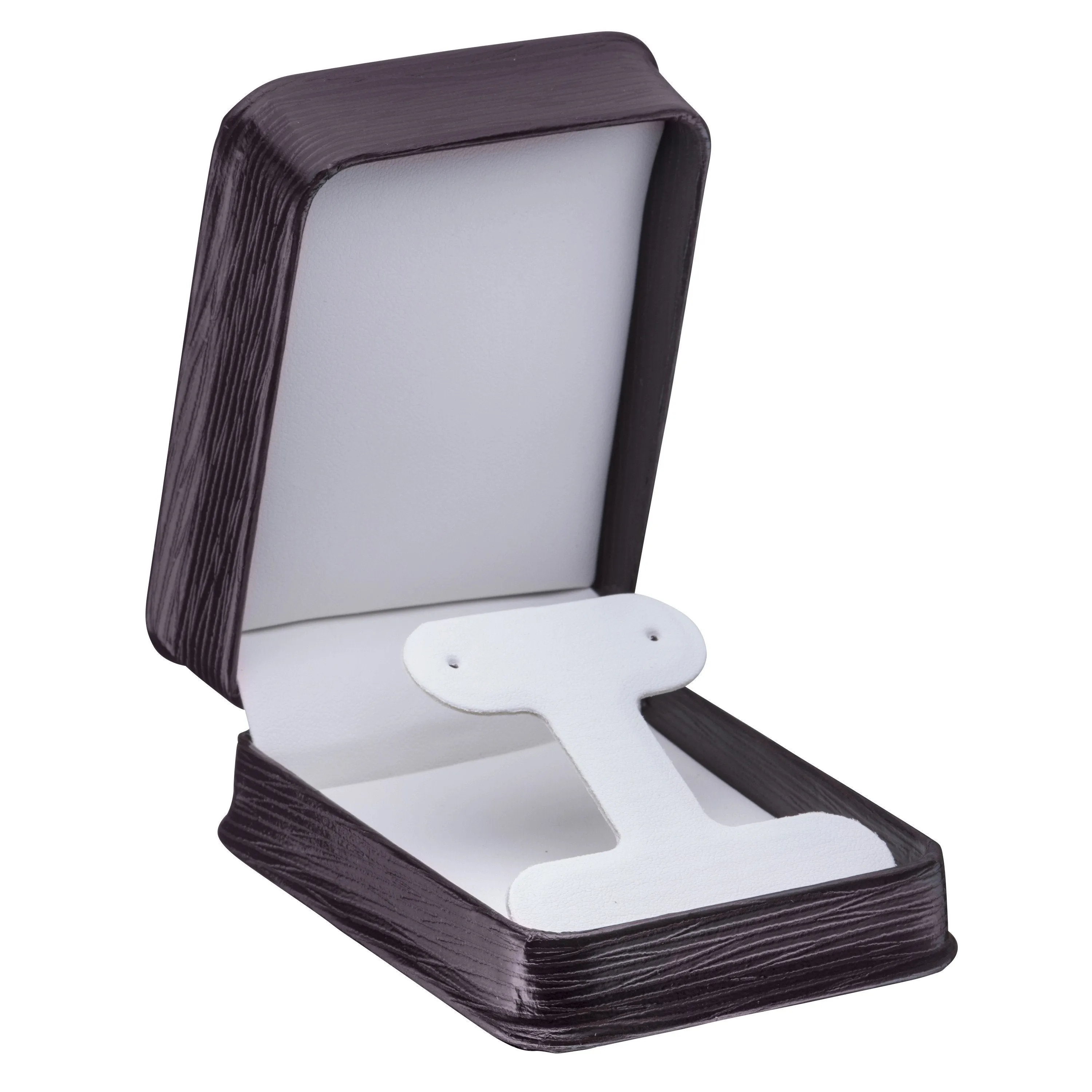 Textured Leatherette T-Style Earring Box, Exquisite Collection