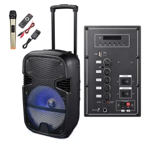 TheLAShop 12in Portable Active PA Speaker w/ Wireless Microphone