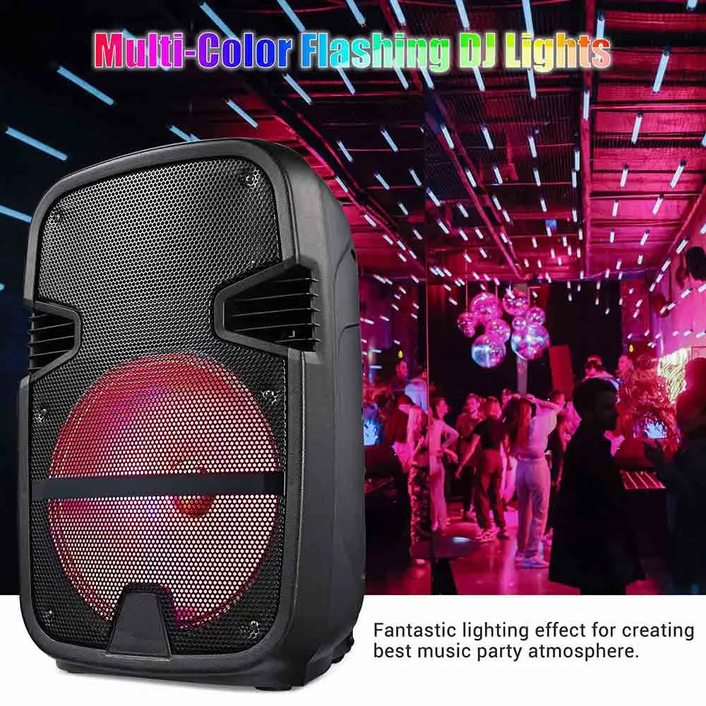 TheLAShop 12in Portable Active PA Speaker w/ Wireless Microphone