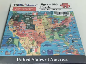 THINK MASTER USA Map Jigsaw Puzzle 500 Pieces