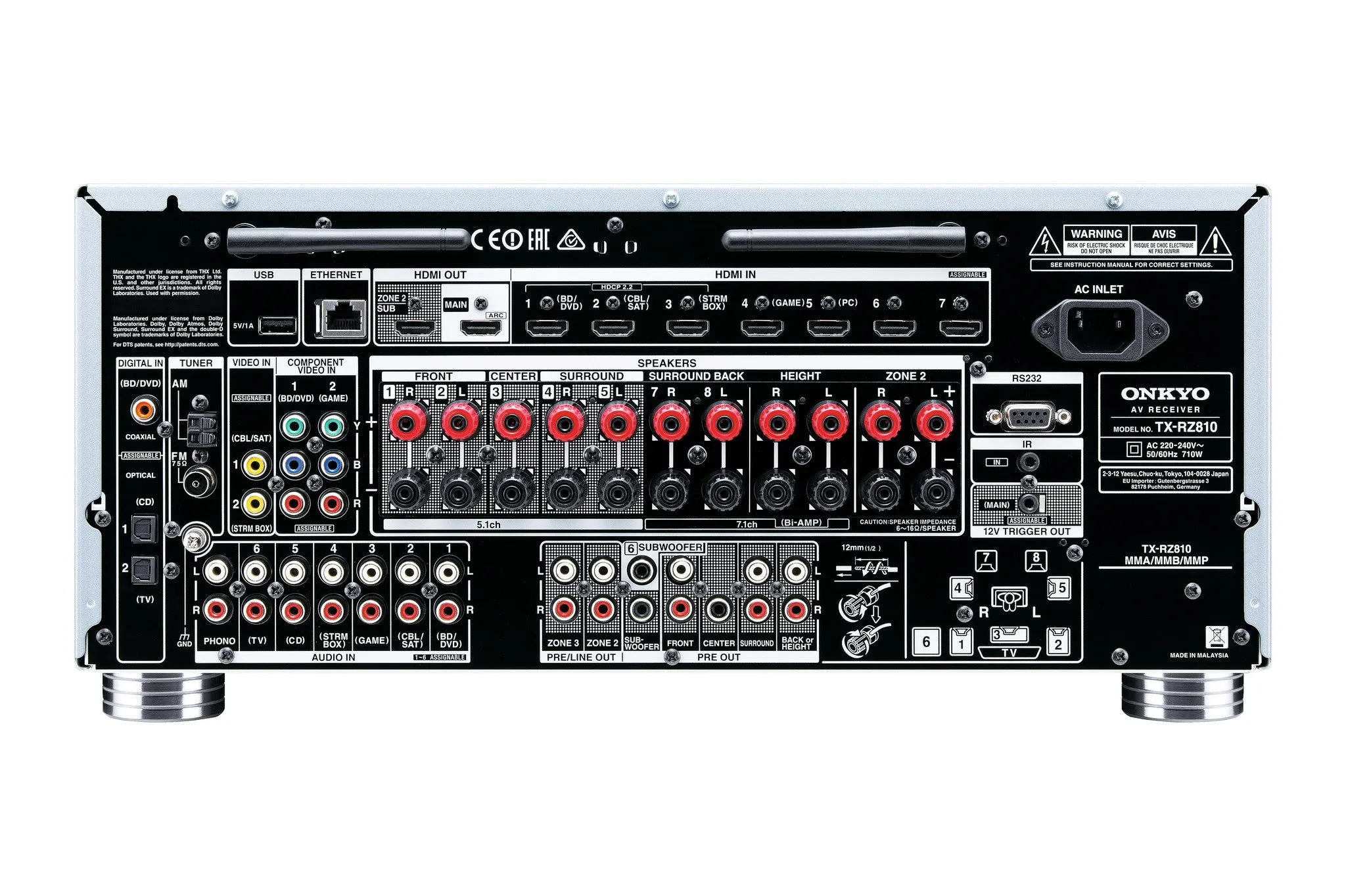 Tinklinis AV resyveris Onkyo TX-RZ810 7.2, 710W