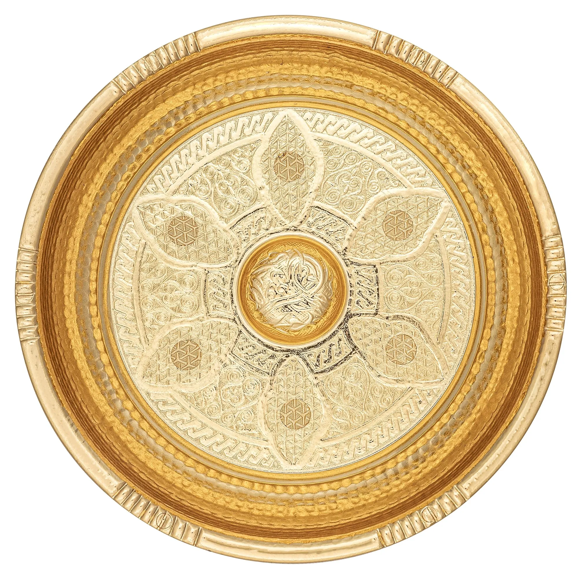 Traditional Turkish Hammam Zinc Bowl with Authentic Motifs