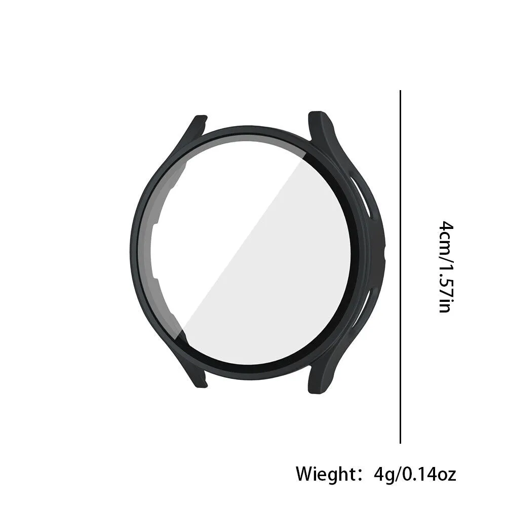 US For Samsung Galaxy Watch 4 5 40 44mm Hard Case Full Glass Screen Protector