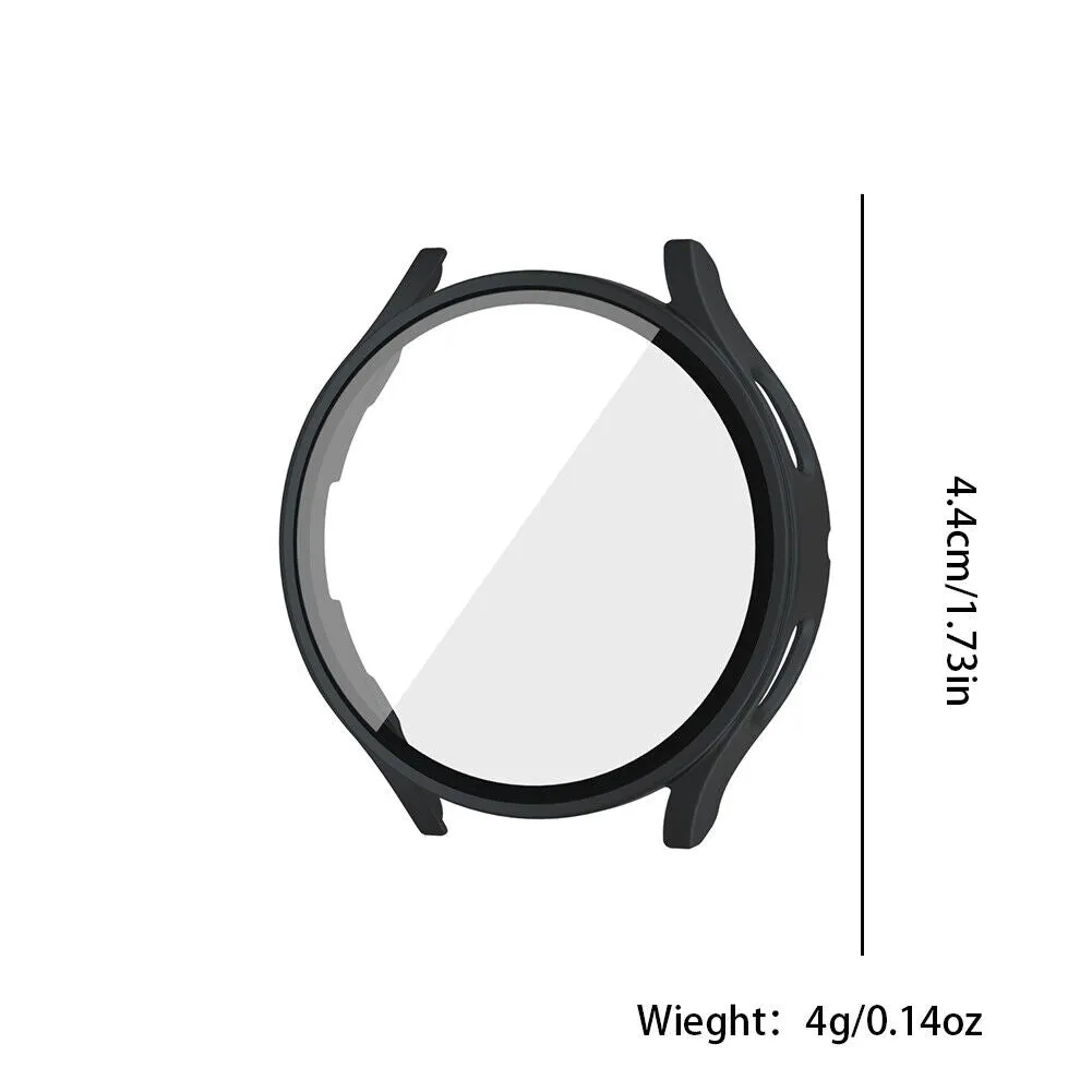 US For Samsung Galaxy Watch 4 5 40 44mm Hard Case Full Glass Screen Protector