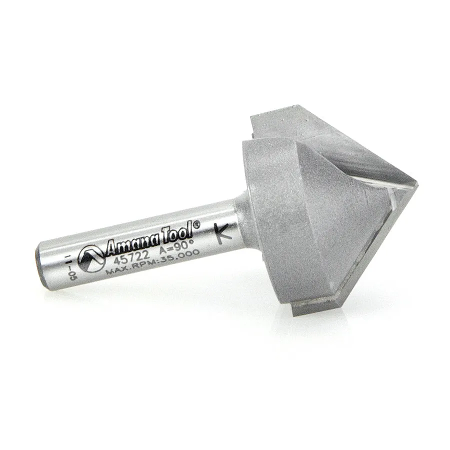 V Groove Router Bit | 90°x 1" Dia x 5⁄8 x 1⁄4 Shank | 45722 | 738685857229