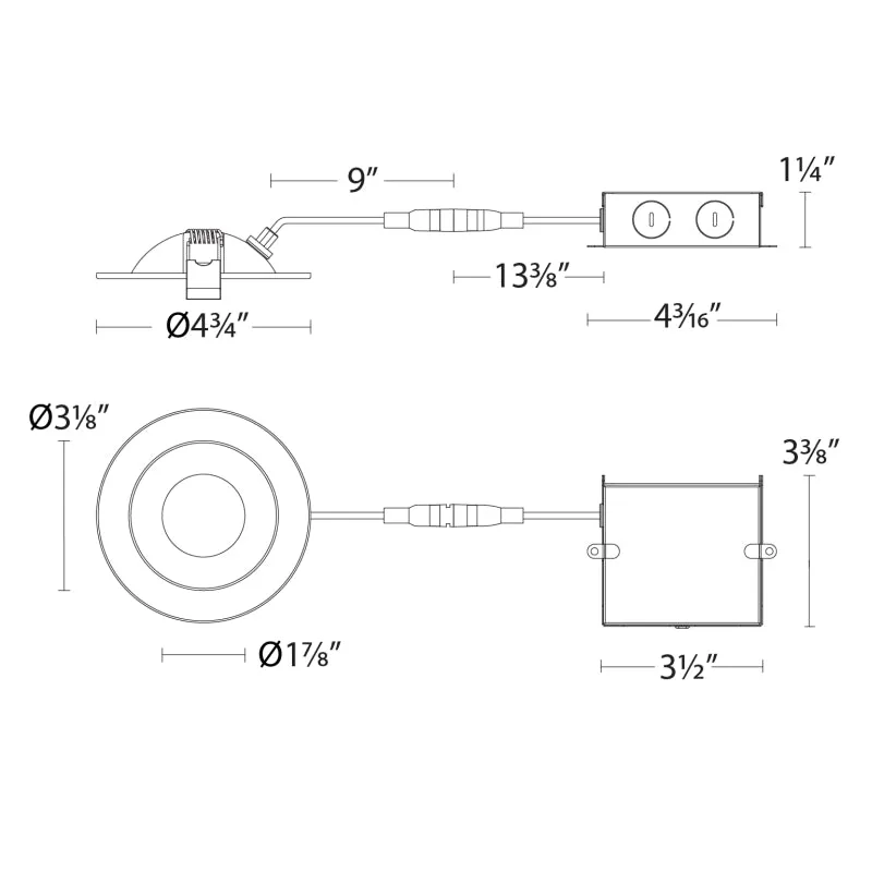 WAC R4ERAR-W9CS Lotos 4" Fire Rated Adjustable Downlight, CCT Selectable