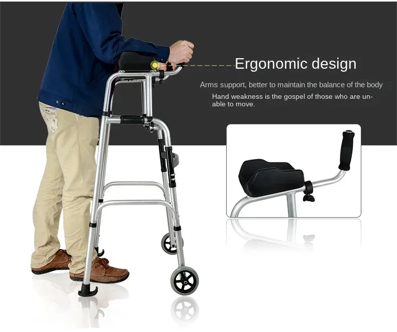 Walking aids for the elderly, lightweight folding lower limb training, household aluminum alloy walkers