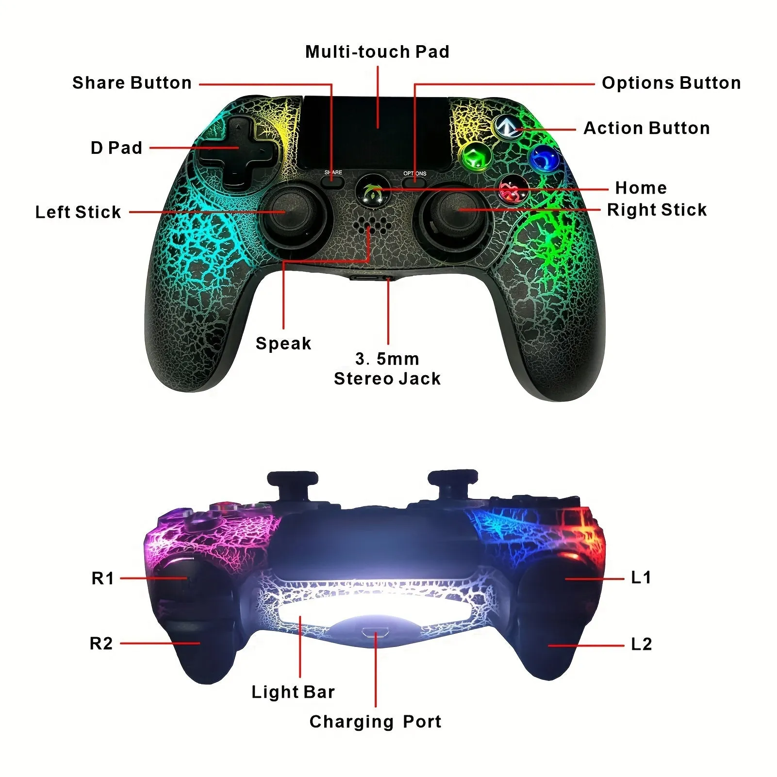 Wireless Controller for PS4 Versatile Gaming Companion for Multiple Platforms