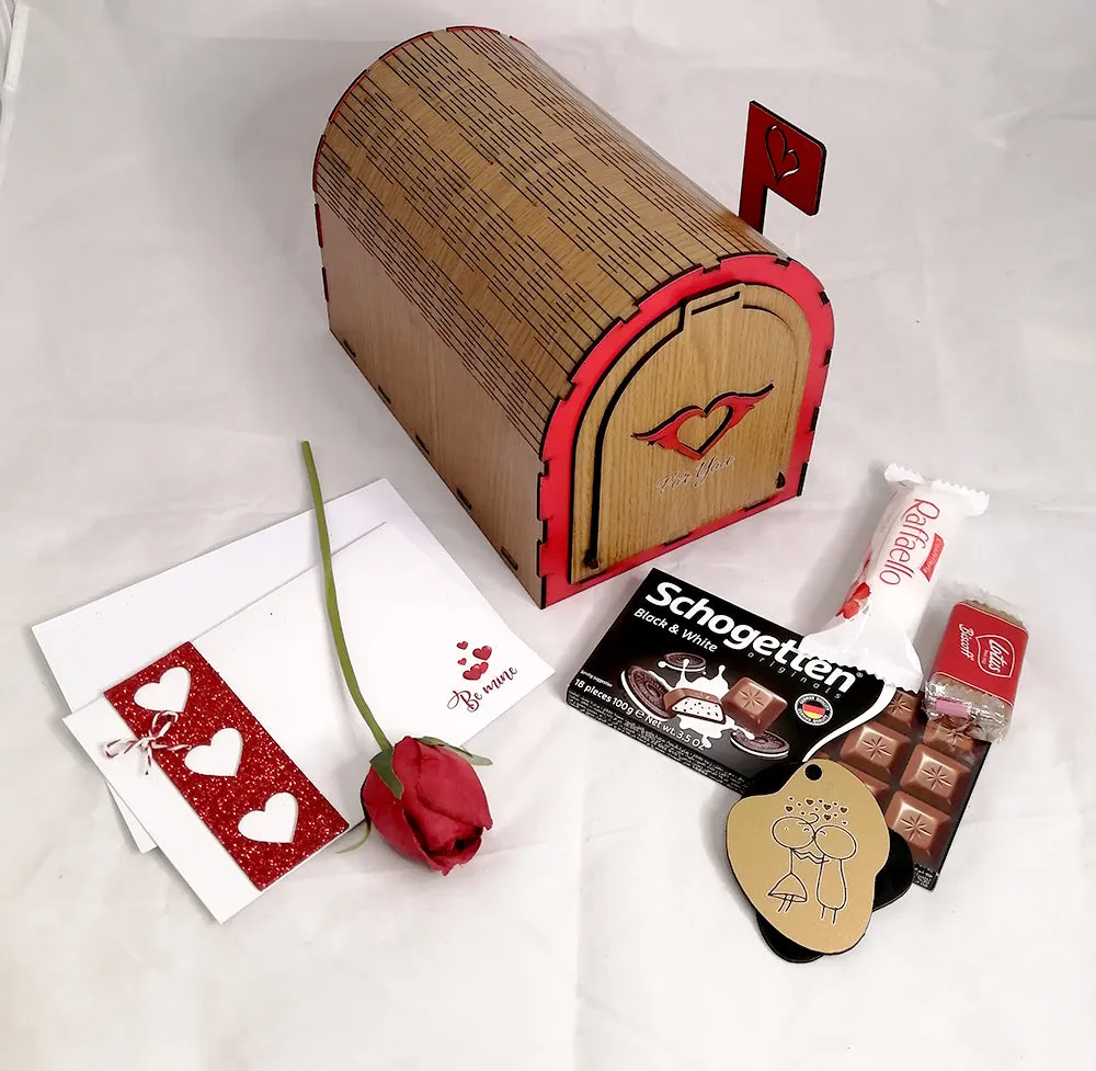 Wooden mailbox for valentine