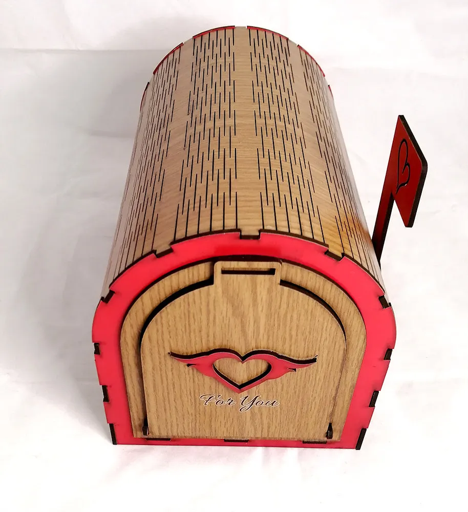 Wooden mailbox for valentine