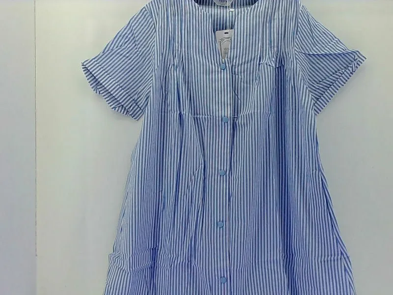 Yozly Blue Striped House Dress for Women Medium