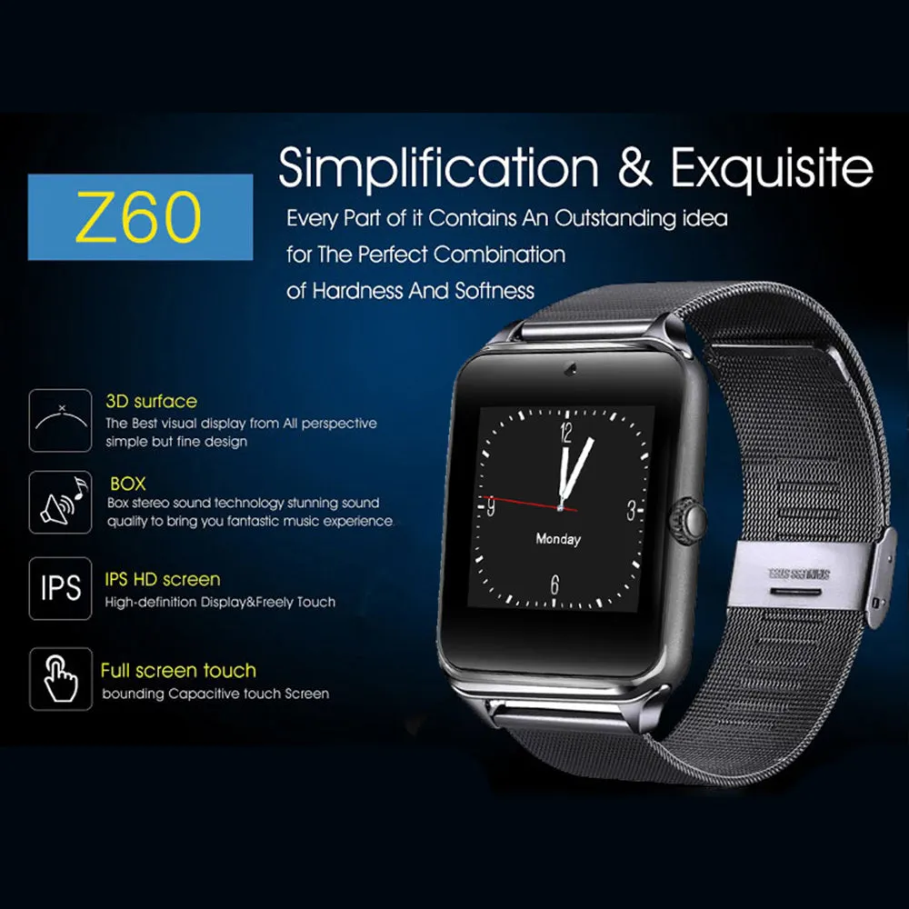 Z60 Latest Smartwatch for Men or Woman (Supports SIM TF for Android phones)